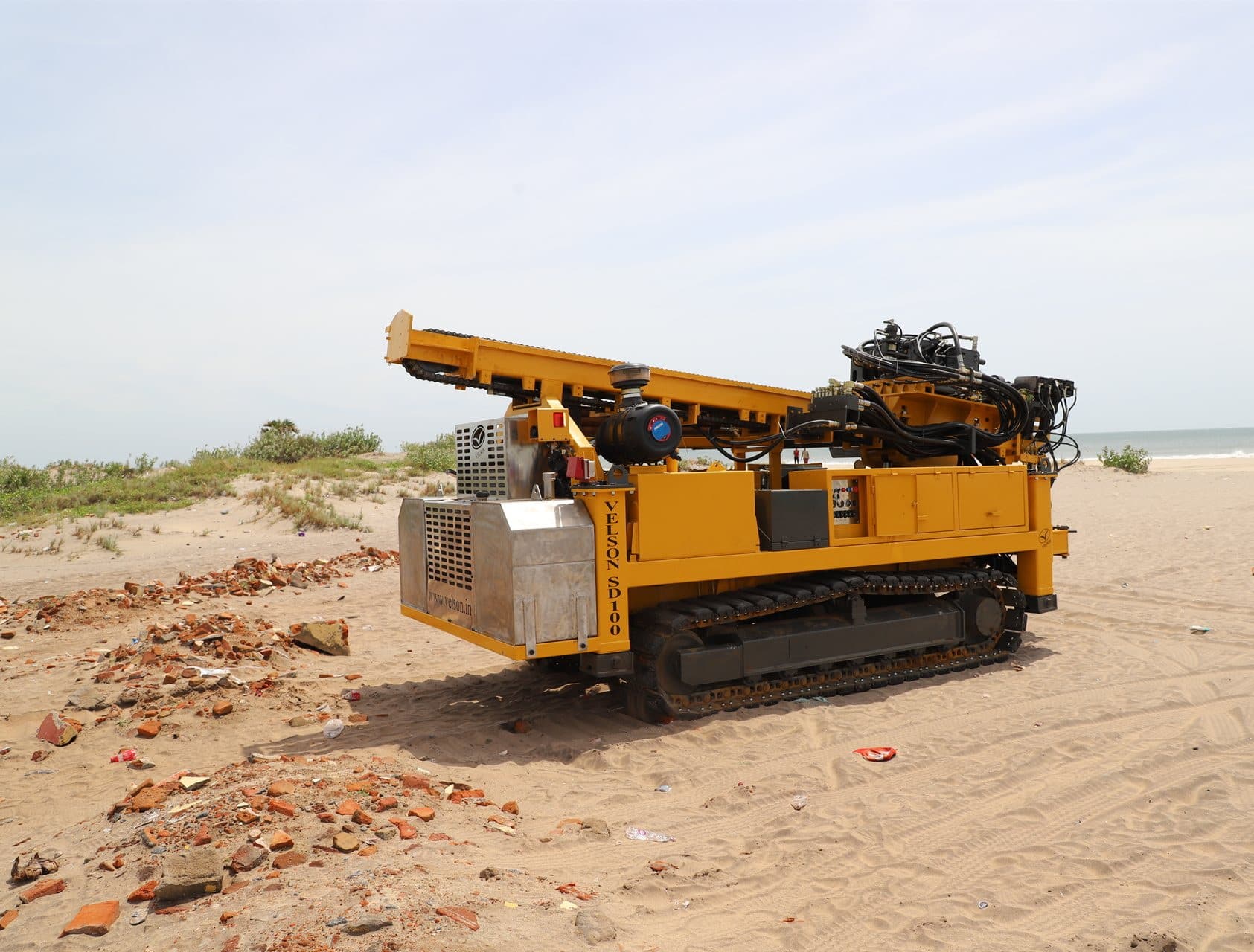 Velson SD100 compact sampling drill on a coastal survey site